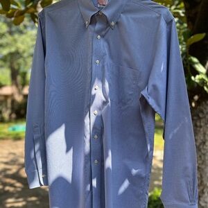 Brooks Brothers Blue Dress Shirt Classic Cotton Size 16.5-34 Large
